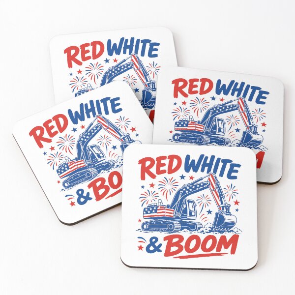 Item preview, Red White And Boom Excavator Patriotic Construction America 4th Of July designed and sold by gunaone-design.
