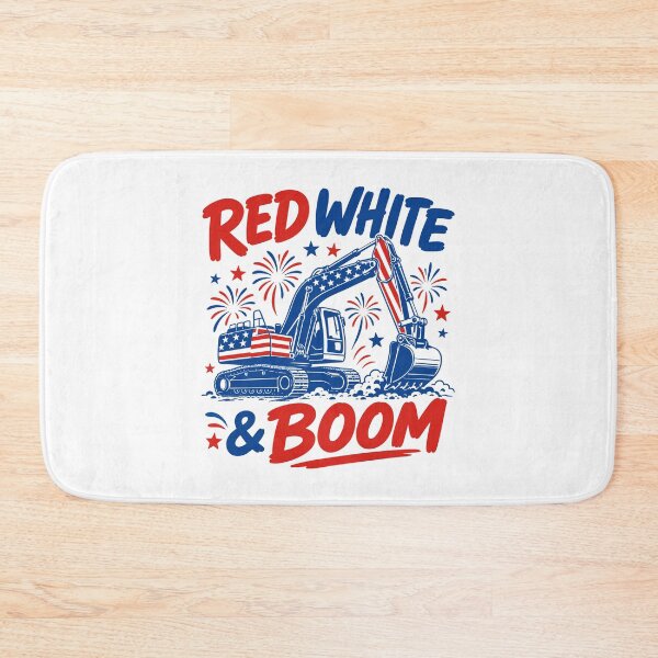 Item preview, Red White And Boom Excavator Patriotic Construction America 4th Of July designed and sold by gunaone-design.