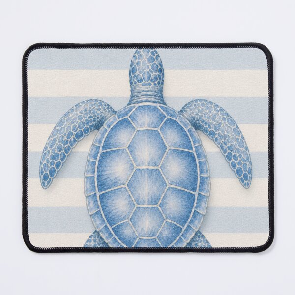 Item preview, Pastel Blue Sea Turtle Watercolor, Coastal Beach House Decor, Nautical Ocean Aesthetic, Minimal Maritime Illustration designed and sold by CosmicAnomaly.