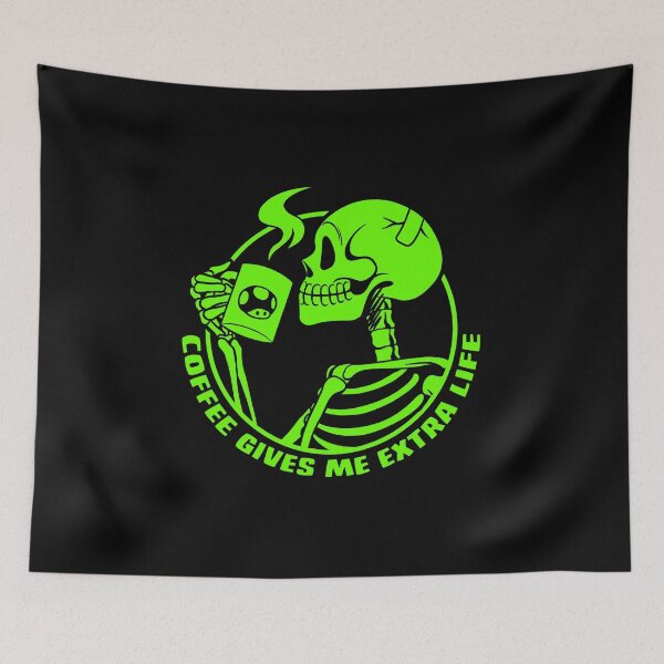 Item preview, Coffee Gives Me Extra Life Skeleton designed and sold by Tobe Fonseca®.
