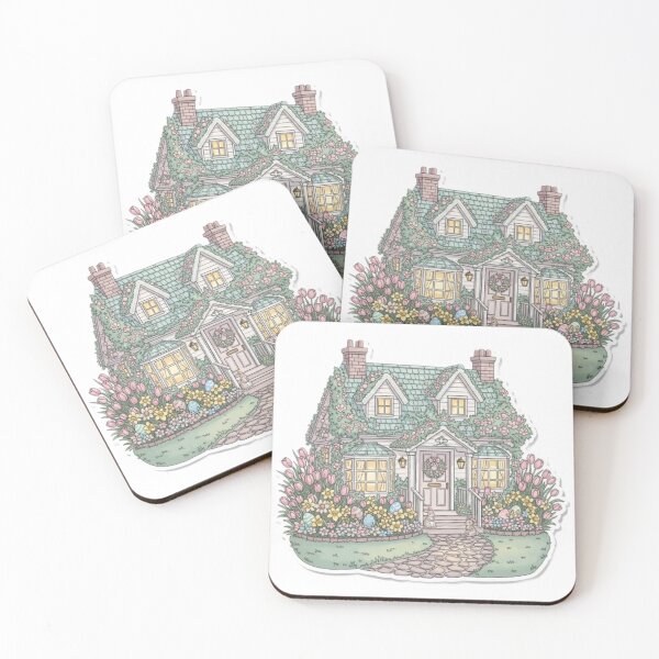 Item preview, Watercolor Easter House Cottage designed and sold by CozyinTime.