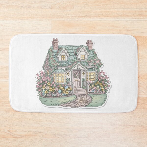 Item preview, Watercolor Easter House Cottage designed and sold by CozyinTime.