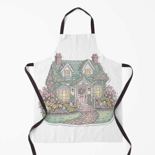 Item preview, Watercolor Easter House Cottage designed and sold by CozyinTime.
