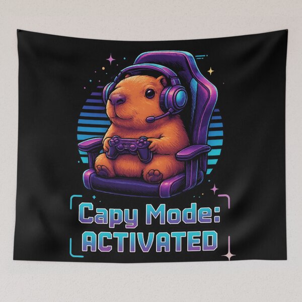 Item preview, Capy Mode Activated – Cute Gamer Capybara Gaming Design designed and sold by MartBook.
