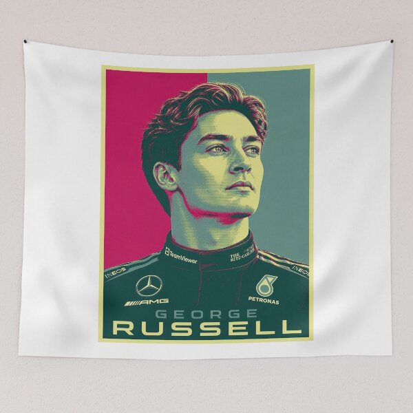 Item preview, George Russell Mercedes Formula 1 Pop Art Poster designed and sold by aloefx.