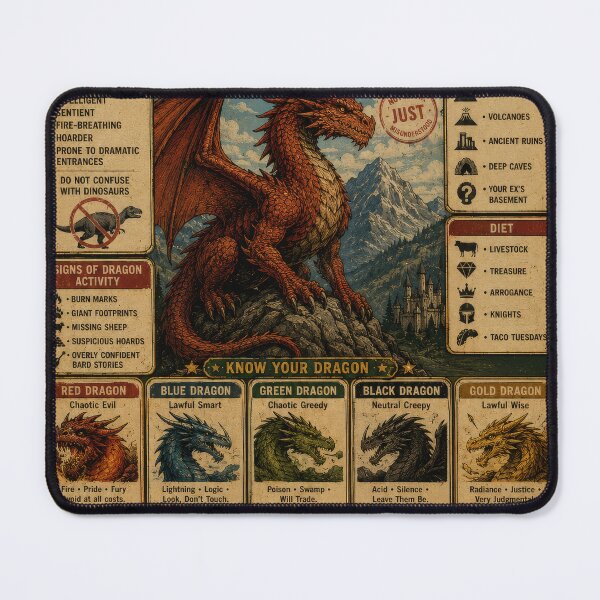 Item preview, A Field Guide to Dragons – Vintage Fantasy Survival Poster designed and sold by 4TinyPaws.