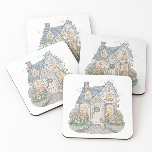 Item preview, Easter Cottage with Spring Flowers and Bunny designed and sold by CozyinTime.