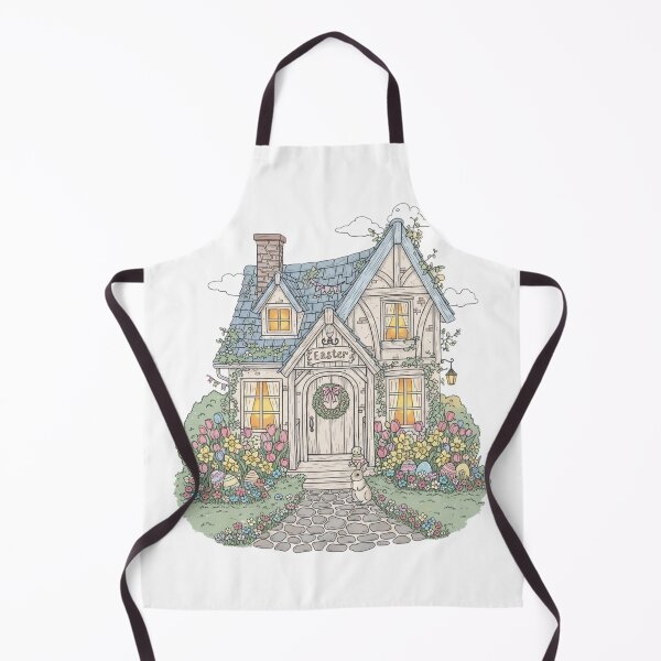 Item preview, Easter Cottage with Spring Flowers and Bunny designed and sold by CozyinTime.