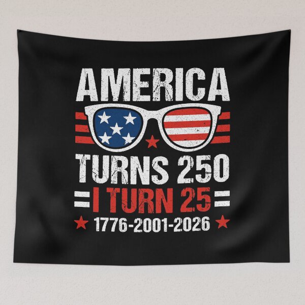 Item preview, America Turns 250 I Turn 25 2001 25th Birthday 4th Of July Patriotic USA 250th Anniversary designed and sold by gunaone-design.
