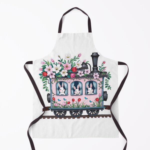Item preview, Easter Bunny Train with Cherry Blossoms and Tulips designed and sold by CozyinTime.