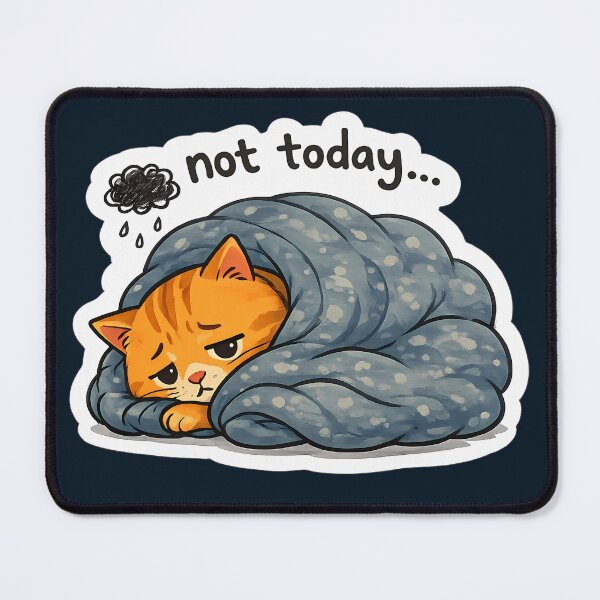 Item preview, The Moody Ginger Cats - Not Today Aesthetic Sticker designed and sold by LadyArtSpirit.