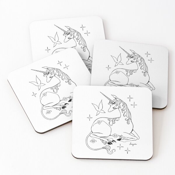 Item preview, The Last Unicorn Black and White Illustration designed and sold by dajonacevedo.