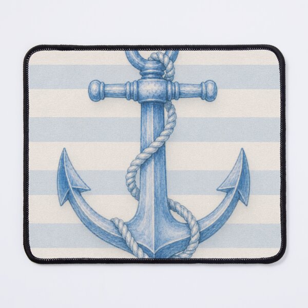 Item preview, Pastel Blue Nautical Anchor Watercolor, Coastal Beach House Decor, Maritime Ocean Aesthetic, Minimal Seaside Illustration designed and sold by CosmicAnomaly.