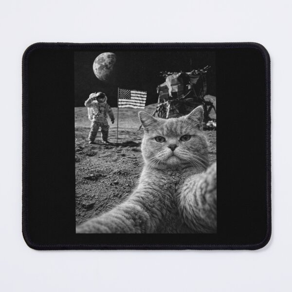 Item preview, Cat Moon Landing Selfie Funny Smug Deadpan Humor Meme Gift designed and sold by Say It With Ink.