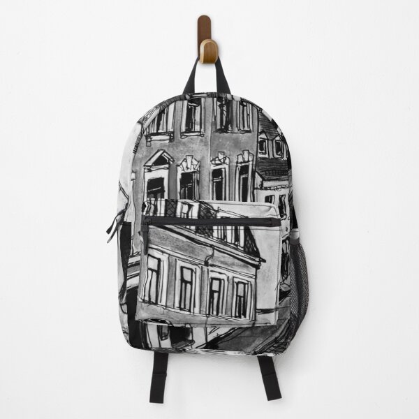 Item preview, Alaunstraße from the window – Black and white Dresden Neustadt 01099 designed and sold by UMA Urban Sketch.