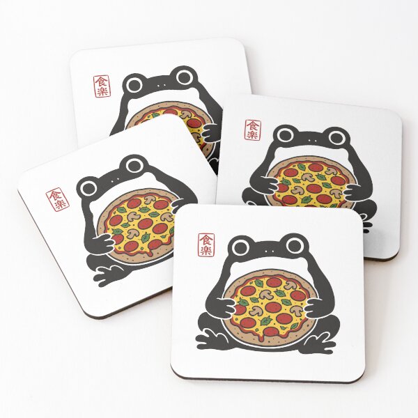 Item preview, Chubby Frog Eating Pizza designed and sold by gunaone-design.