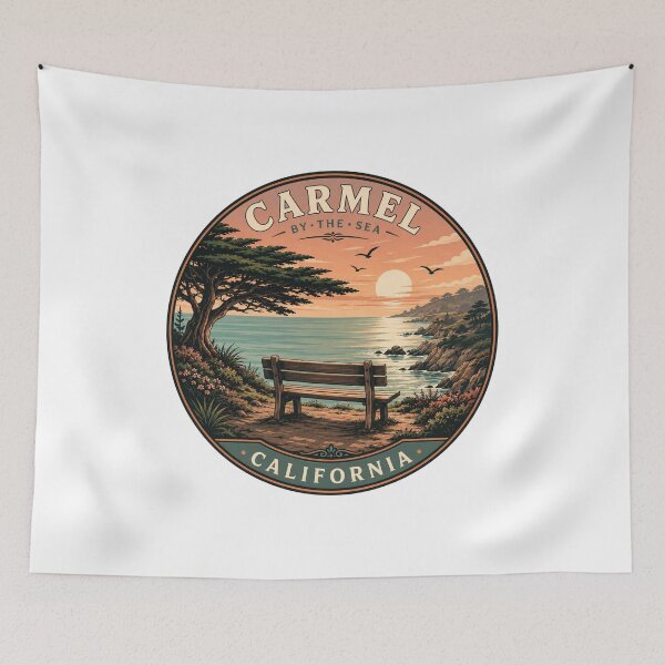 Item preview, Carmel Beach California: Sunset Bench designed and sold by CircinusStore.