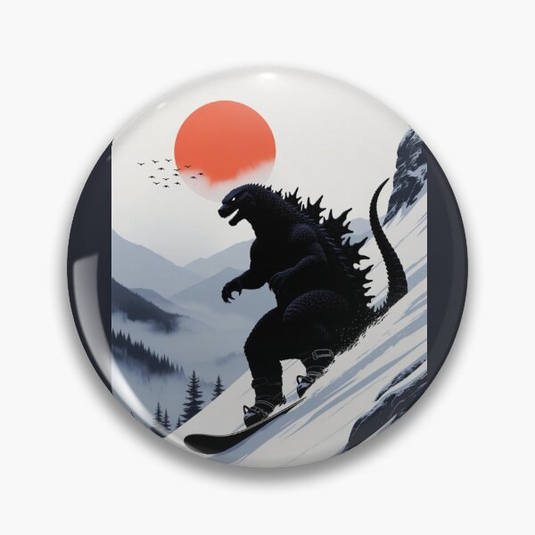 Item preview, Godzilla Snowboarding | Japandi Minimalist Wall Art designed and sold by Syrupulse.