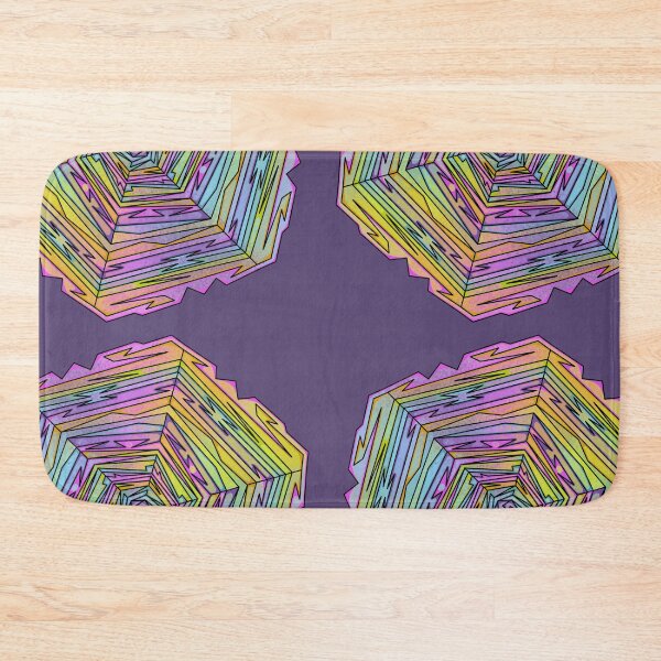 Item preview, Pastel Hexagon Spiral Mandala — Rainbow Geometric Vortex Pattern in Pink Blue Yellow Purple designed and sold by RareSquareBearArts.