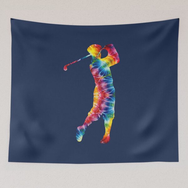 Item preview, Tie Dye Golfer Silhouette, Retro Golf Swing Art designed and sold by donwillisjrart.