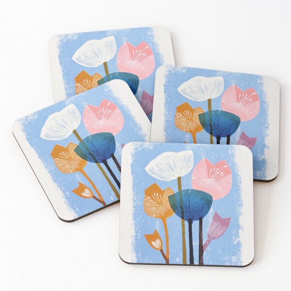 Item preview, LINO FLOWERS – Modern Home Art Print designed and sold by MarkedArtPrints.
