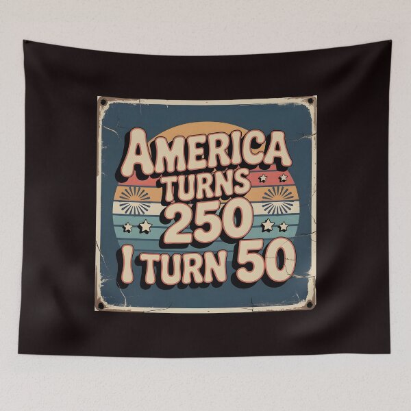 Item preview, America Turns 250 I Turn 50 Retro Patriotic 50th Birthday 4th of July designed and sold by Redgiant87x.
