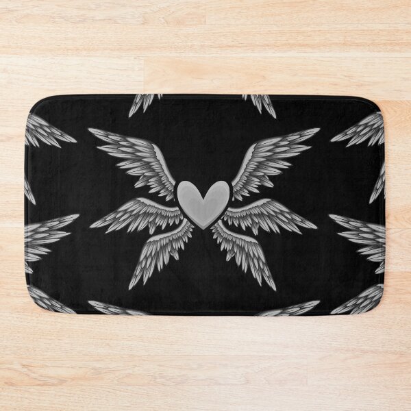 Item preview, Black and white angelic heart and feathered wings  designed and sold by AngelPainter.