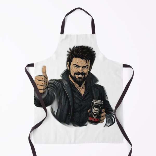 Item preview, Butcher Thumbs Up Anti-Hero Beer Can Sarcastic Dark Humor Comic Art designed and sold by LoomisDreams.