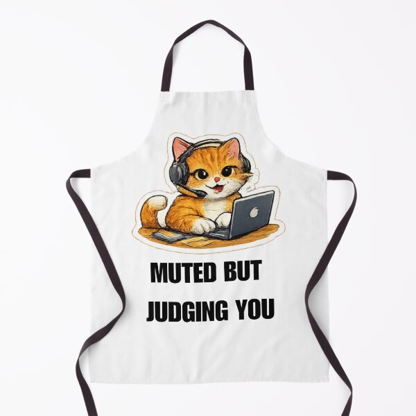 Item preview, MUTED BUT JUDGING YOU design cat coworker designed and sold by DailyQuestPrint.