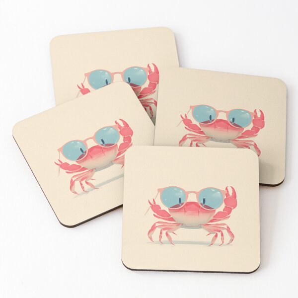 Item preview, CRAB IN GLASSES – Modern Home Art Print designed and sold by MarkedArtPrints.