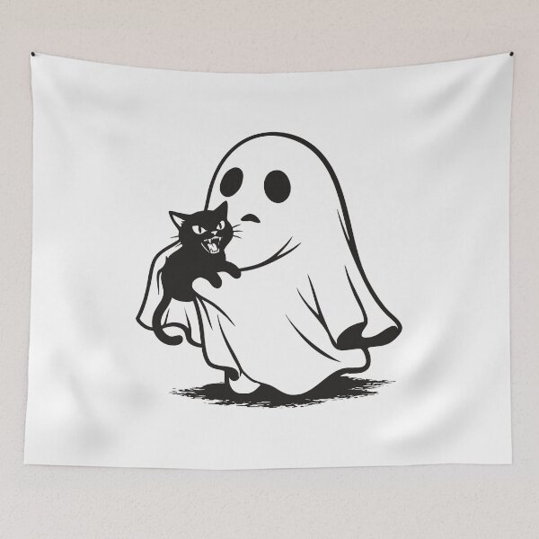 Item preview, Ghost Holding Black Cat Halloween designed and sold by gunaone-design.