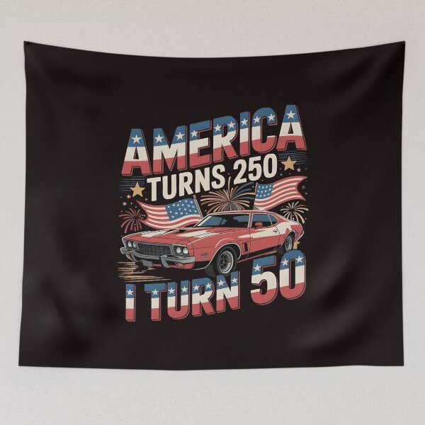 Item preview, America Turns 250 I Turn 50 Funny 1976 Patriotic Birthday designed and sold by Redgiant87x.