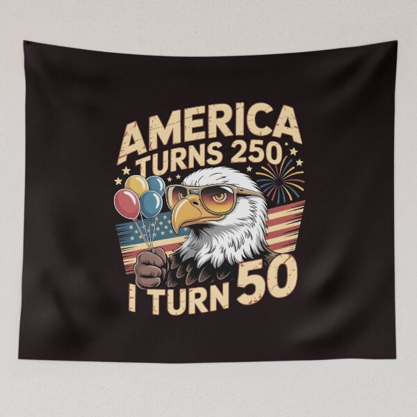 Item preview, America Turns 250 I Turn 50 Vintage 1976 Retro 4th of July designed and sold by Redgiant87x.
