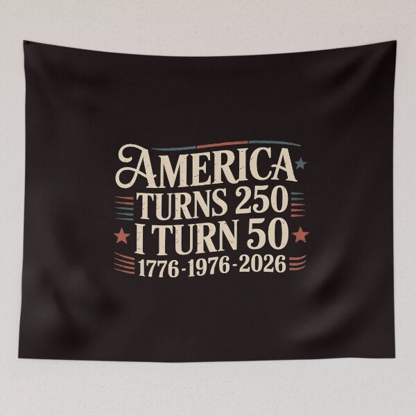 Item preview, America Turns 250 I Turn 50 Cool Retro Patriotic Birthday designed and sold by Redgiant87x.