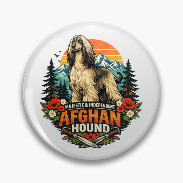 Item preview, Majestic Afghan Hound - Vintage Mountain Sunset Dog Lover designed and sold by SidTastic .
