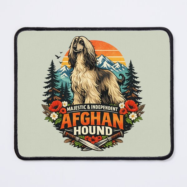Item preview, Majestic Afghan Hound - Vintage Mountain Sunset Dog Lover designed and sold by SidTastic .