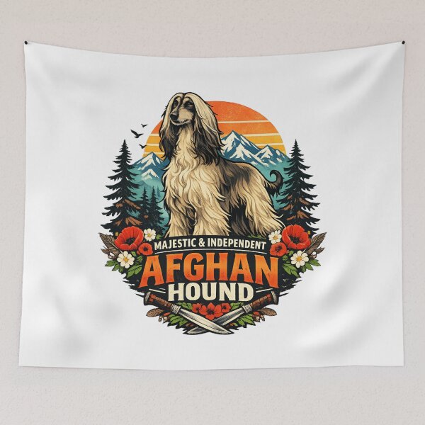 Item preview, Majestic Afghan Hound - Vintage Mountain Sunset Dog Lover designed and sold by SidTastic .