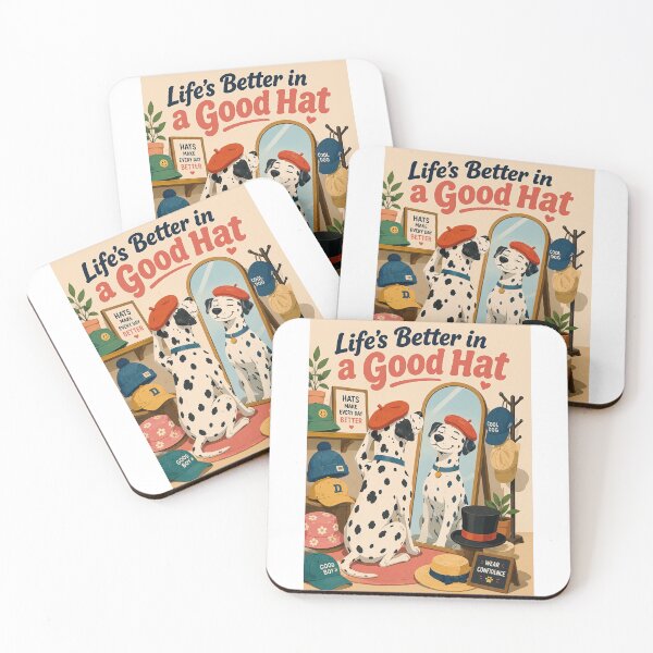 Item preview, Wall Art - Postcard - Life’s Better in a Good Hat – Dalmatian Style designed and sold by ForeverPrintsOK.