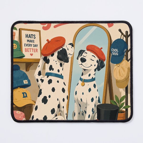 Item preview, Wall Art - Postcard - Life’s Better in a Good Hat – Dalmatian Style designed and sold by ForeverPrintsOK.