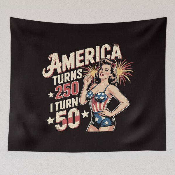 Item preview, America Turns 250 I Turn 50 Retro Americana Birthday Gift for 1976 designed and sold by Redgiant87x.