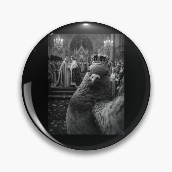 Item preview, Delusional Pigeon With a Crown Funny Absurdist Humor Gift designed and sold by Say It With Ink.
