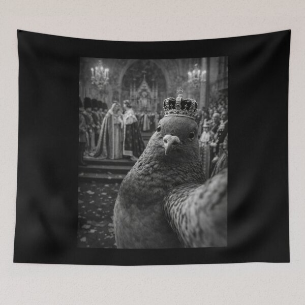 Item preview, Delusional Pigeon With a Crown Funny Absurdist Humor Gift designed and sold by Say It With Ink.