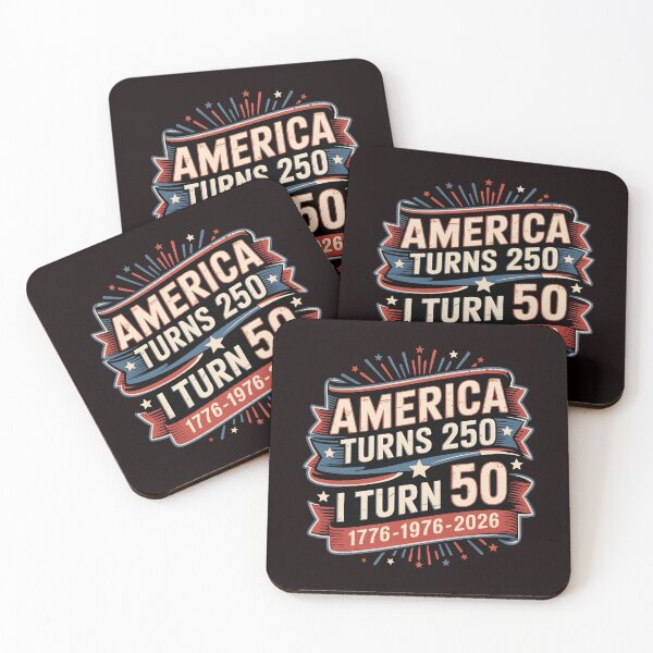 Item preview, America Turns 250 I Turn 50 Retro USA Birthday Design for Patriotic Fans designed and sold by Redgiant87x.
