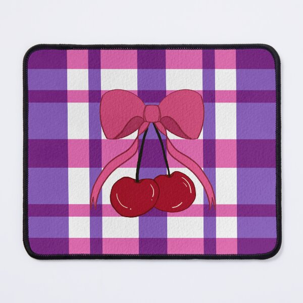 Item preview, Simple and Cute Cherry and Bow (Pink and Purple Plaid) designed and sold by KharaFox Design.