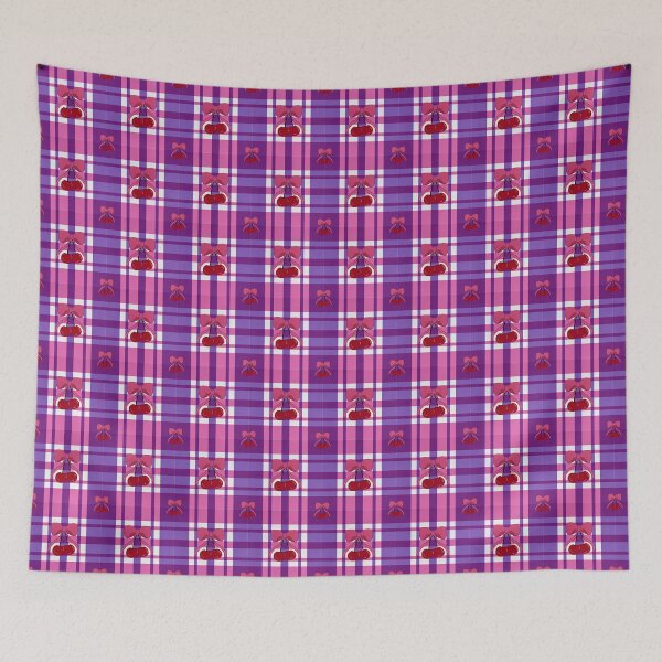 Item preview, Simple and Cute Cherry and Bow (Pink and Purple Plaid) designed and sold by KharaFox Design.