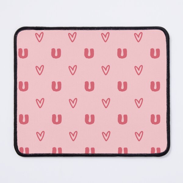 Item preview, Monogram Letter U Heart Pattern | Initial U Cute Hearts Pink | Cute Monogram Letter U Hearts | Pastel Pink Initial U Pattern | Monogram Letter U Hearts Aesthetic | Girly Pink Letter U Heart Pattern designed and sold by VivaFy.