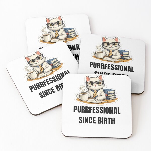 Item preview, PURRFESSIONAL SINCE BIRTH funny office cat design designed and sold by DailyQuestPrint.
