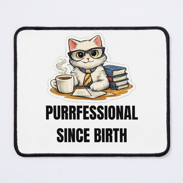 Item preview, PURRFESSIONAL SINCE BIRTH funny office cat design designed and sold by DailyQuestPrint.
