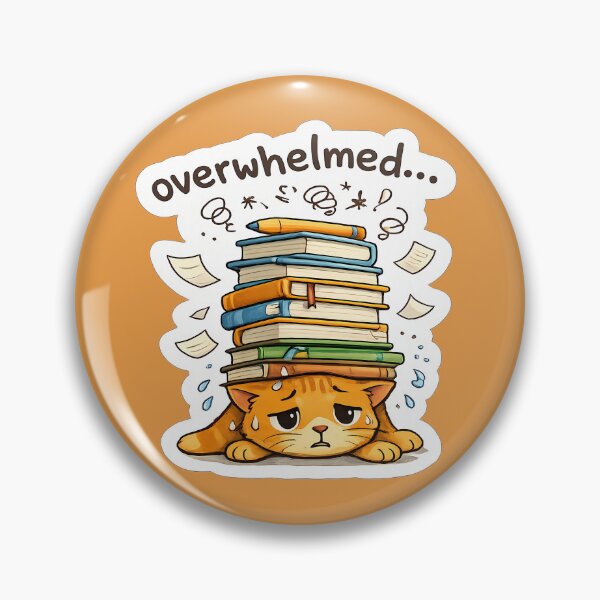 Item preview, Overwhelmed Cat with Stack of Books - The Moody Ginger Cats Series designed and sold by LadyArtSpirit.