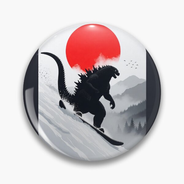 Item preview, Godzilla Snowboarding | Japandi Minimalist Wall Art designed and sold by Syrupulse.